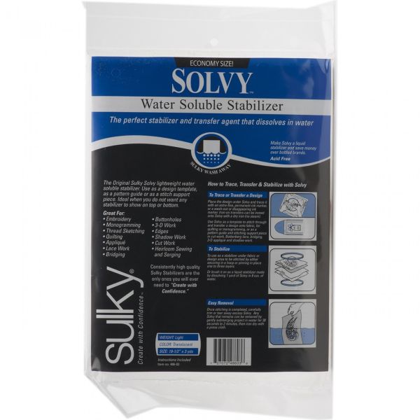 Solvy wateroplosbaar vlies dun - Solvy Lightweight Water Soluble Stabilizer - 3 yard