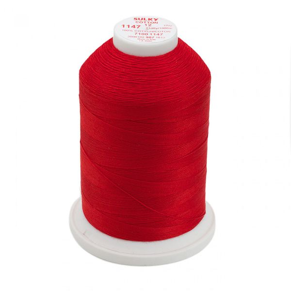 Cotton 12 effen - Christmas Red