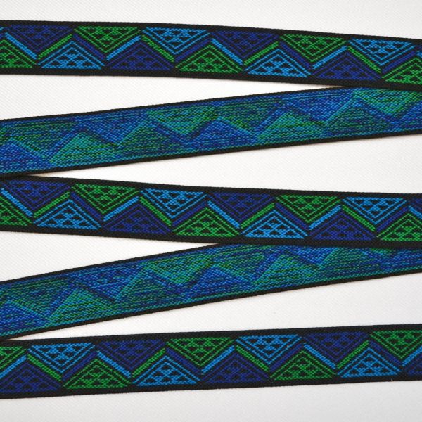Sier Color Elastiek Blauw-Groen  25mm