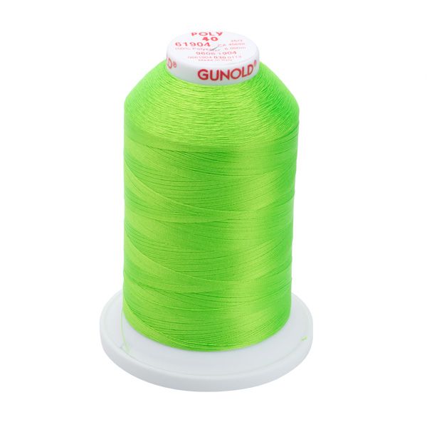 Gunold Poly 40 Lime Green Neon Embroidery garen -1000 mtr