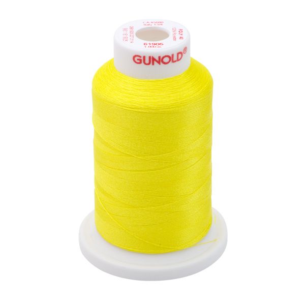Gunold Poly 40  Bright Yellow Neon Embroidery garen -1000 mtr