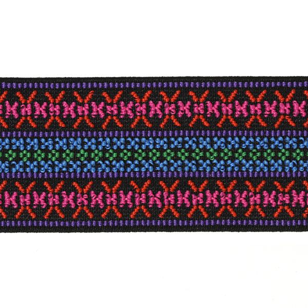 Sier Color Elastiek Fuchsia-Blue 50mm