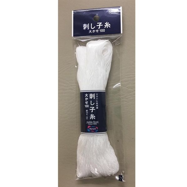 Sashiko Garen - streng - wit -100 mtr
